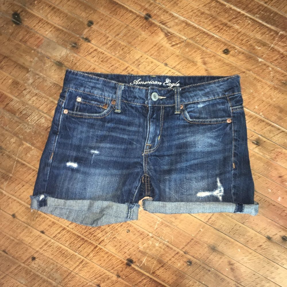 American Eagle cuffed dark wash 100% cotton jeans